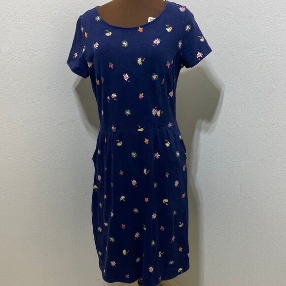 Baby Boden Dresses & Skirts - Boden Phoebe Navy Blue Floral Cotton Sheath Dress Size 8R